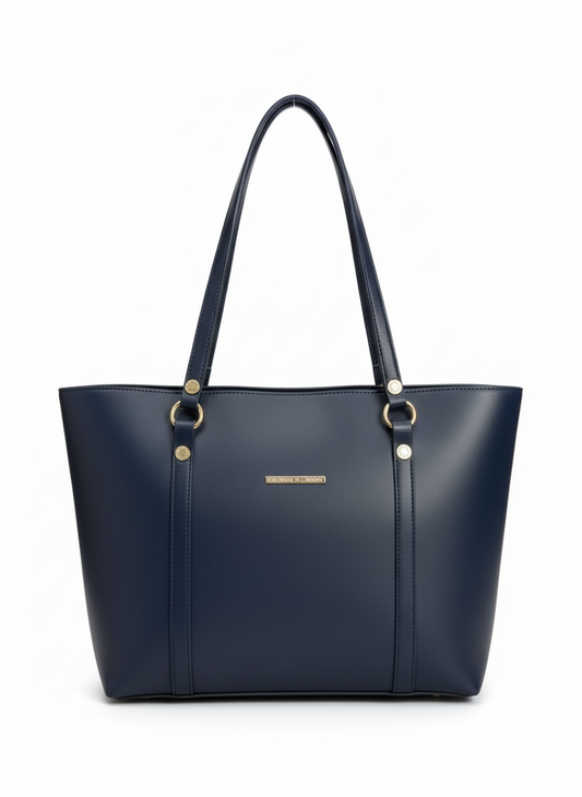 Elegant Tan Faux Leather Tote Bag