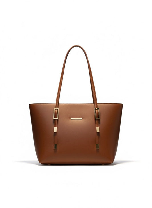 The Structured Deep Green Faux Leather Tote