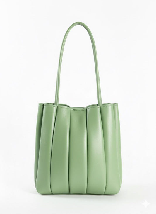 The Pleated Sage Carry-All with Matching Pouch