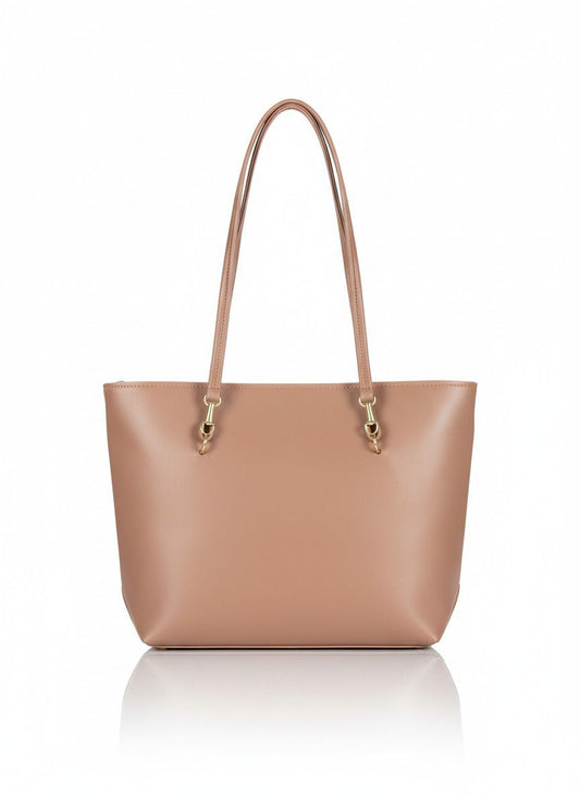 Playful Two-Tone Messenger Bag with Plush Keychain